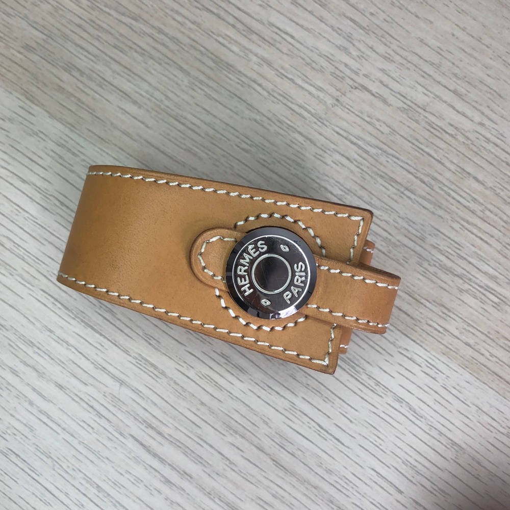 Authentic Hermès Leather Cuff Bracelet NWOT